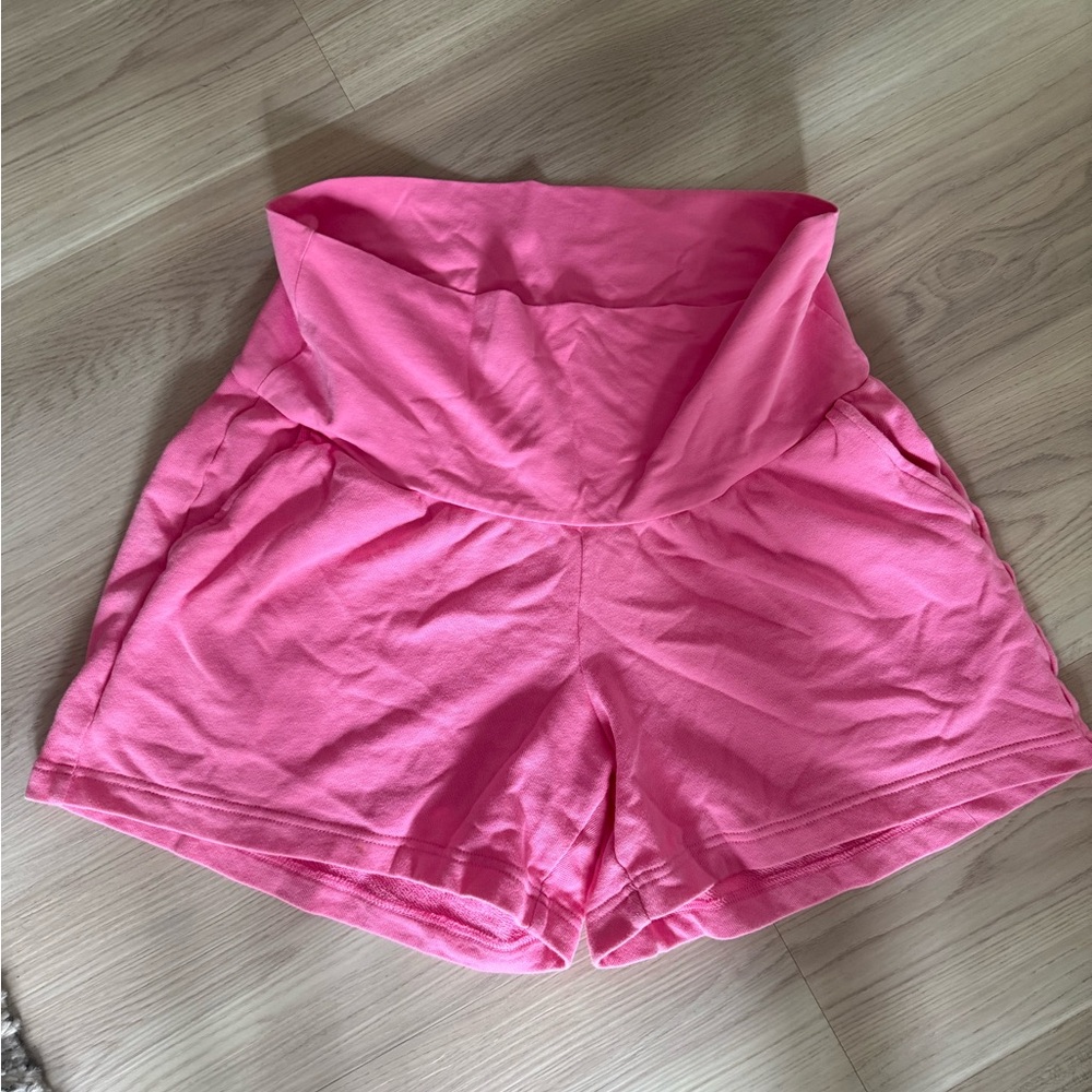 Old Navy MaternityBright Pink Fold-Over or Over Belly Shorts